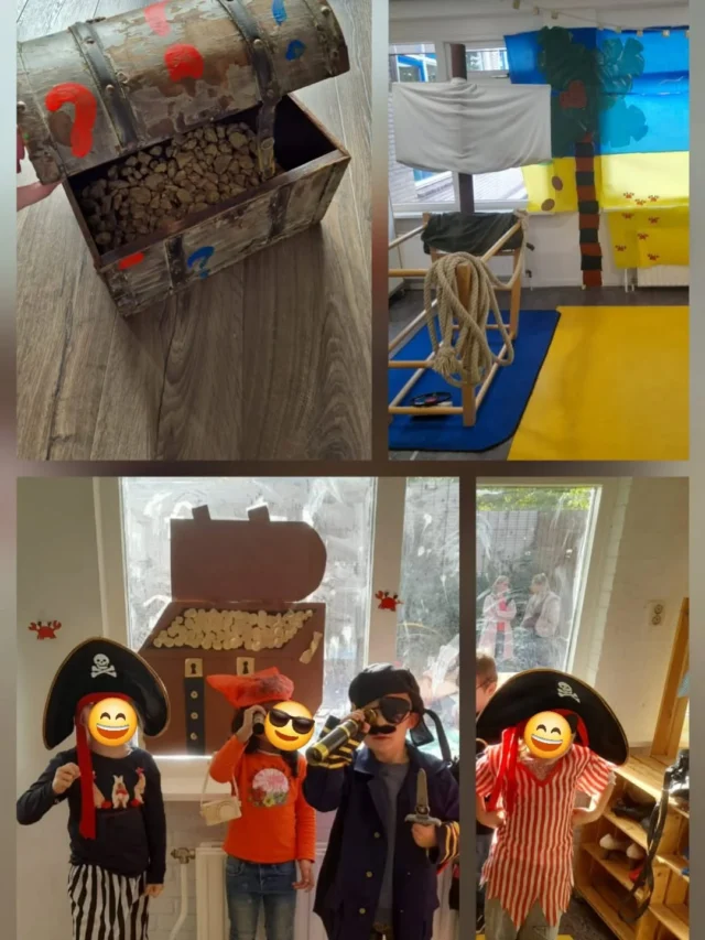 Schip ahoi!De kleuters hebben de afgelopen weken gewerkt over het thema: Wij gaan op zoek naar de schat!